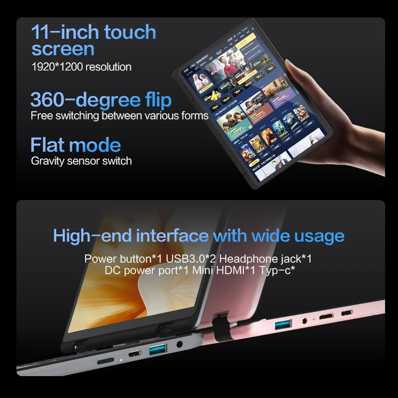 Super Cheap 2025 New Factory Wholesale 11-inch Mini Ultra-thin Portable Touchscreen N100 Laptop Intel Business