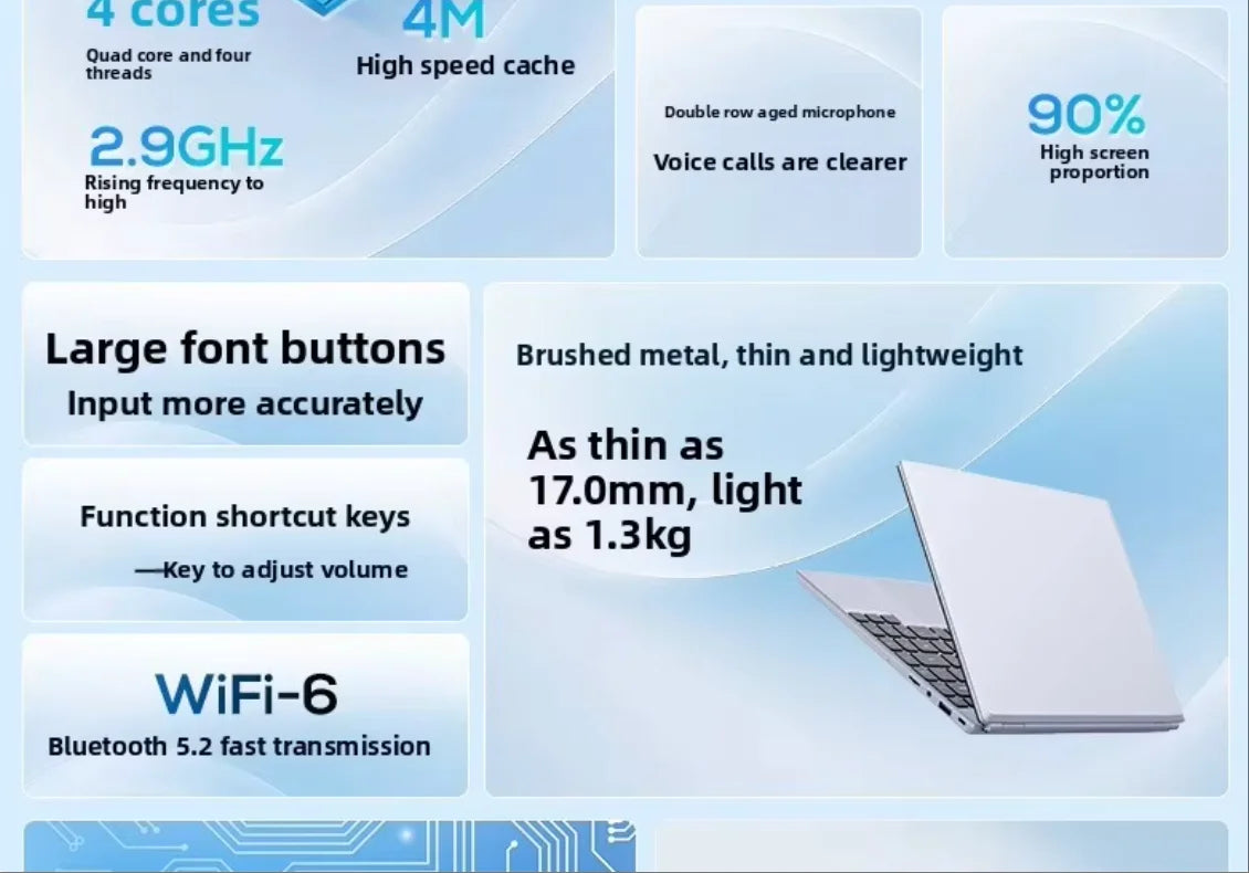 High Configuration 14 Inch Intel Core N5095 Business Laptops Notebooks for Notes Pc Computer Cheap University Portatil Laptop