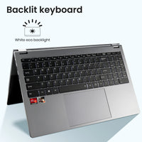 15.6 Inch 2-in-1 Touchscreen Business Laptop AMD 3200U Dual Core Processor 360° Hinge Backlit RJ45 Windows 11 Pro English New US