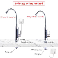 ATWFS Instant Water Heater Faucet Tankless Heaters Kitchen Hot Water Tap Bathroom Heating Electric 220v Stainless Steel Shell