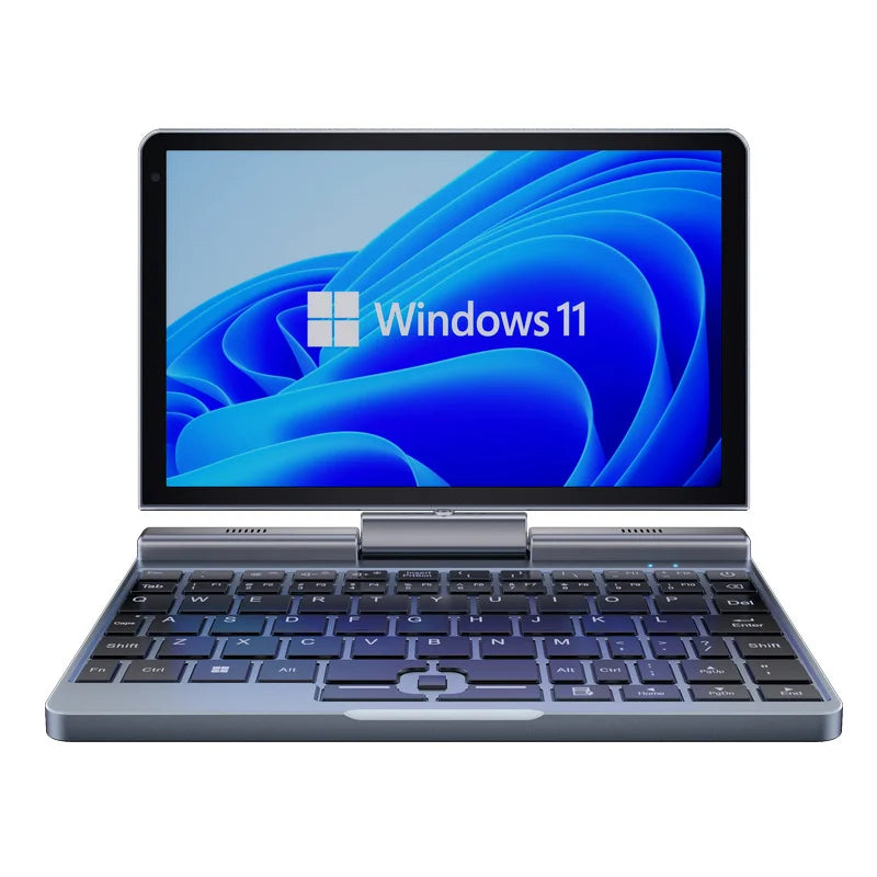 8 Inch Touch Screen Mini Notebook N100  DDR5 12GB RAM Metal Silver Laptop