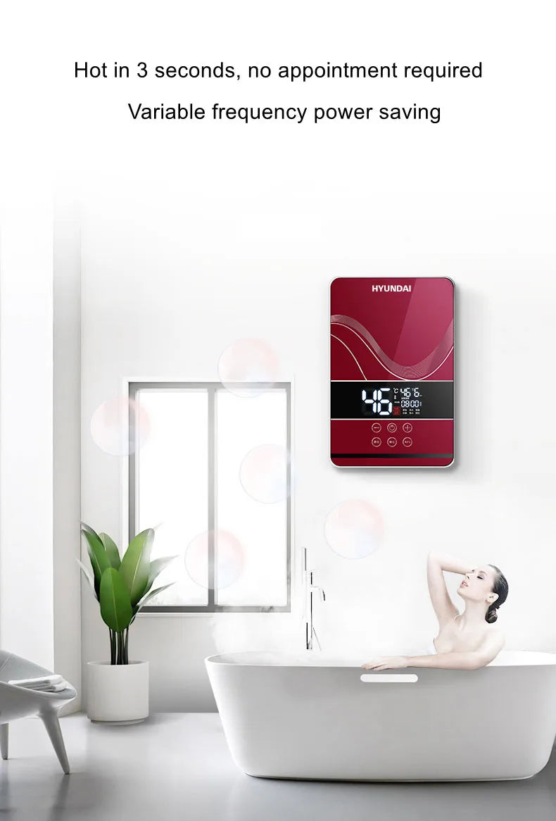 Electric Water Heater Electric Shower Quick Heating DC Machine Household Kitchen Bathroom Unlimited Hot Water Remote Control