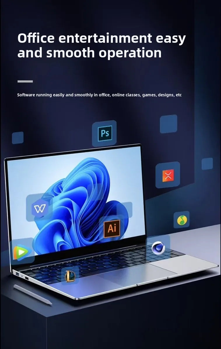 High Configuration 14.1 Inch Colorful Notebook N3050 6GB 8GB Ram 256G 512G Ssd 4000mah 2.6ghz Business Laptops Computer