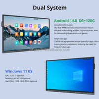 4K Ultra HD Led Backlit Portable 55 65 75 85 Inch Teaching Smart Whiteboard Electronic Whiteboard Panel