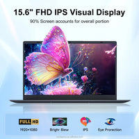 15.6" Laptop Computer 16GB RAM 512GB SSD Intel Celeron N5095 FHD IPS Display Fingerprint Wi-Fi 5 Windows 11 Laptop Business