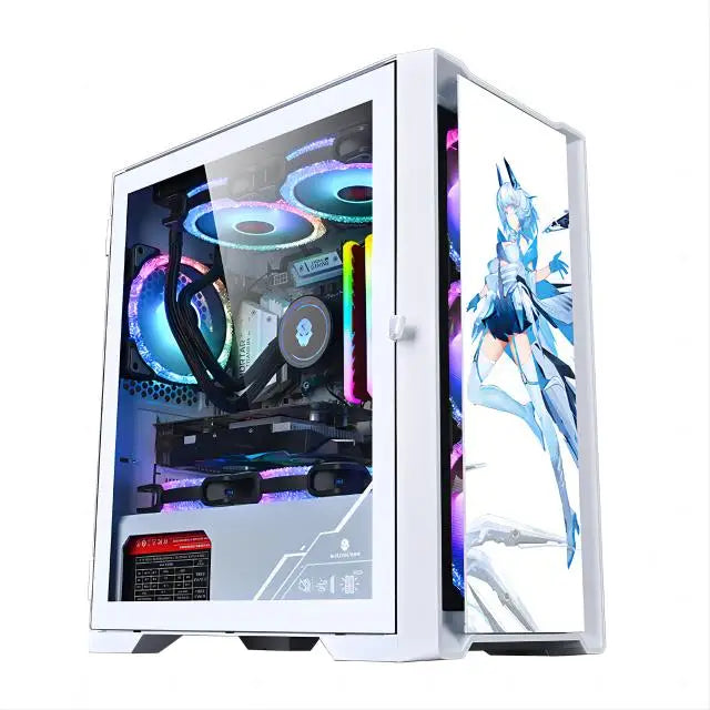 AOTESIER Gaming PC core i7 CPU With 16G RAM 256G SSD HD4600 ATX/ITX/M-ATX full view side panel Temper Glass Front pc gamer