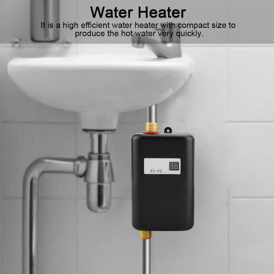 3000W Electric Water Heater Electric Tankless Water Heater LCD Digital Temperature Display Heating Shower 220-240V 50Hz