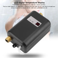 3000W Electric Water Heater Electric Tankless Water Heater LCD Digital Temperature Display Heating Shower 220-240V 50Hz