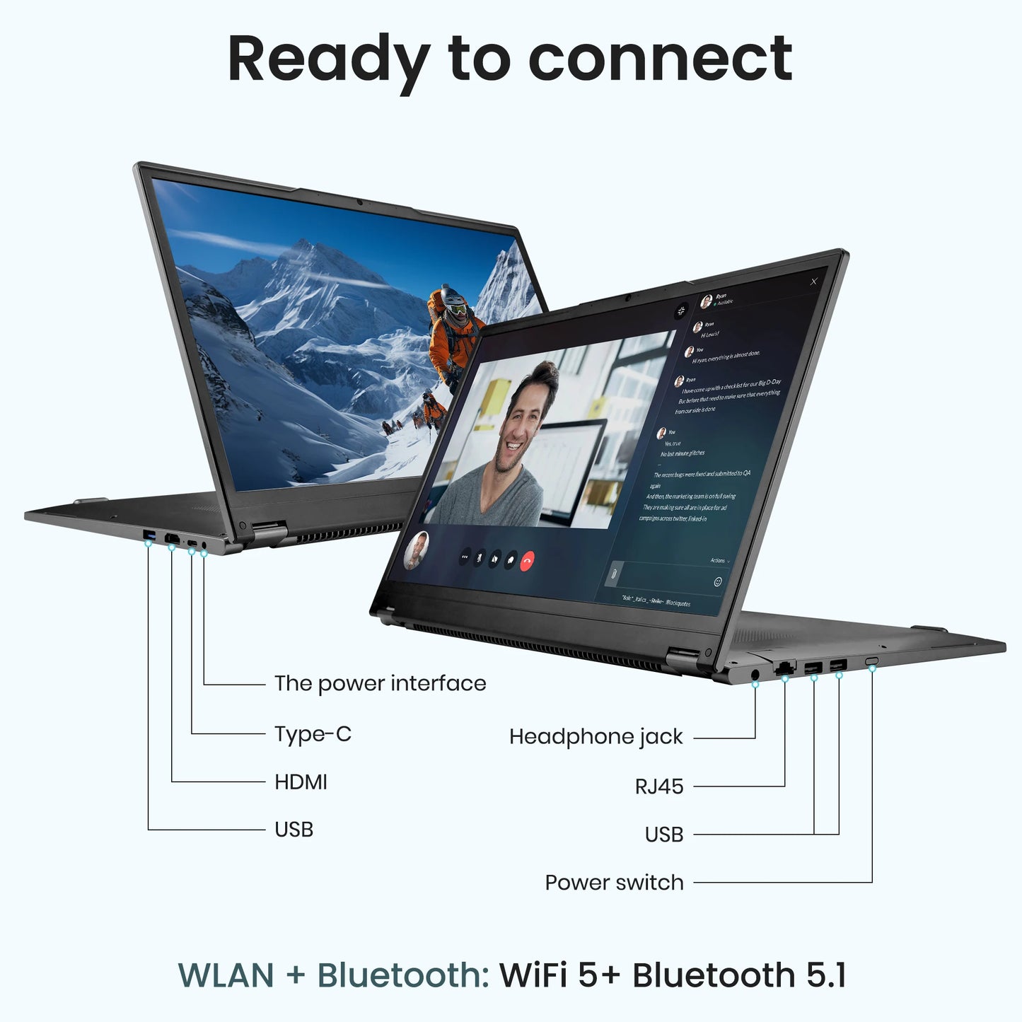 15.6 Inch 2-in-1 Touchscreen Business Laptop AMD 3200U Dual Core Processor 360° Hinge Backlit RJ45 Windows 11 Pro English New US