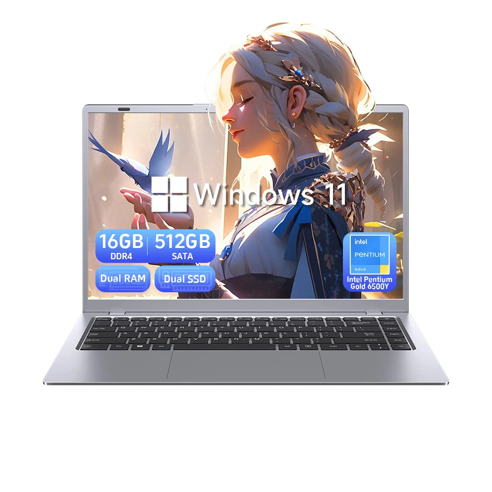 Cheapest Factory Wholesale 15.6" Laptop Computer 16GB+512GB Intel Pentium Gold 6500Y US Warehouse Portable Laptops Brand New