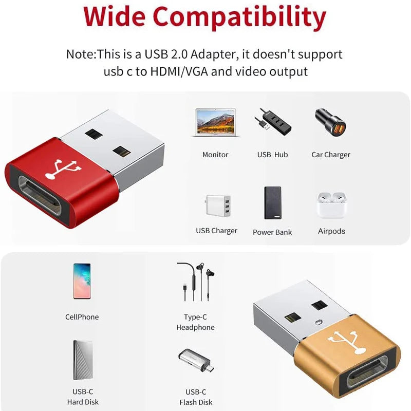 USB 3.0 to USB C 3.1 Adapter Mini Hi-Speed USB Type C Female to USB Type A Male Fast Charging Data Sync OTG Adapter Converter