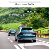 Jansite 10-inch 2.5K+1080P Car DVR Touch Screen Video Recorder Dual Lens Rear view Mirror Dash Cam Rear Camera Voice Control