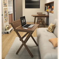 Solid Wood Foldable Console Desk Simple Modern Bedside Computer Desk Portable Bedroom Living Room Writing Table Home Furniture