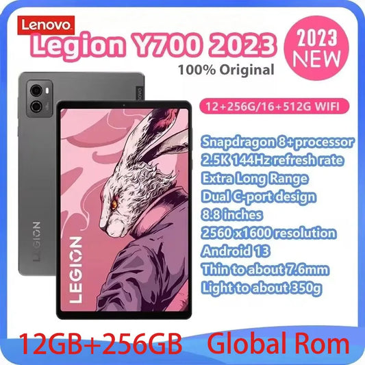Global Rom Lenovo Pad LEGION Y700 2023 Snapdragon 8+ 12GB 256GB 2K 144Hz Display Screen ZUI15 WIFI Gaming Tablet PC Tab Tablet