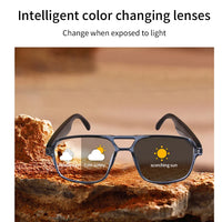 Koipsse Smart glasses double beam frame high value photochromic lens sunglasses suitable for men and women outdoor holiday gifts