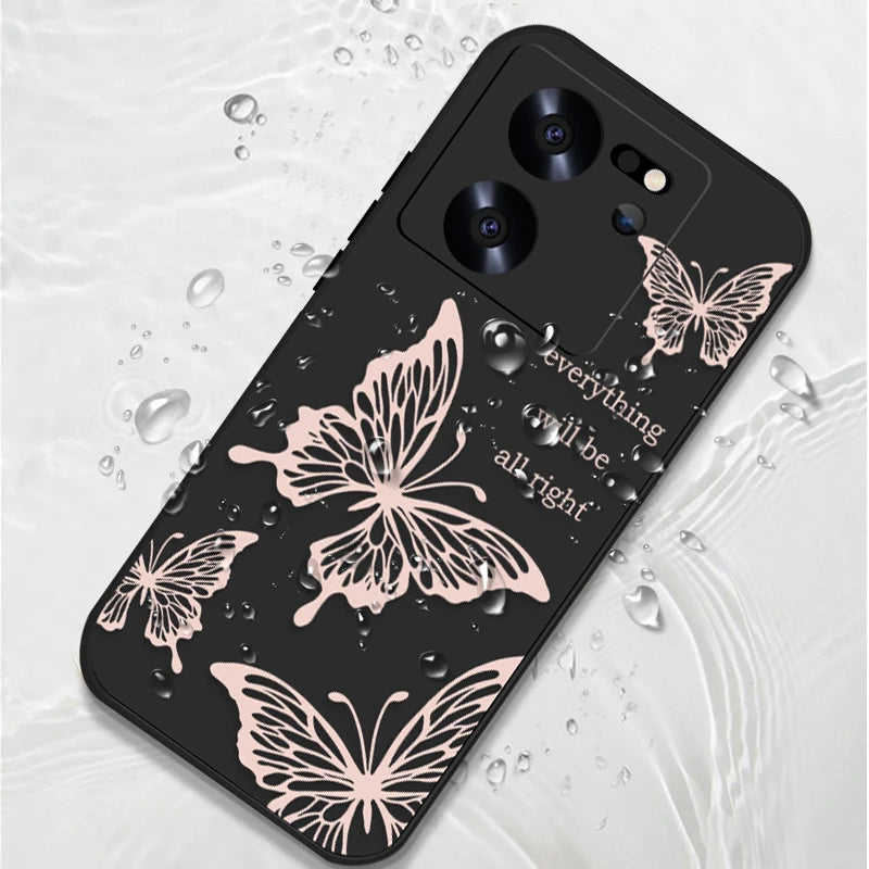Butterfly Lanyard Case For Xiaomi Redmi Note 13 12 11 10 14 Pro+ 4G 5G 11s 13T 12T 11T Poco F6 X6 X5 Pro Mi 11 Lite 5G NE Cover