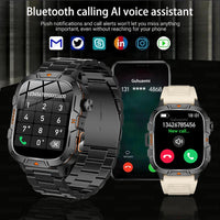 2025New Rugged Military GPS Track Smart Watch Men Bluetooth Call 5ATM Waterproof Flashlight Outdoor Sports SmartWatch For Xiaomi