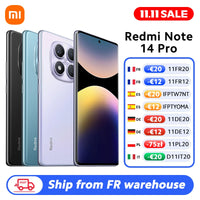 FR Warehouse Xiaomi Redmi Note 14 Pro 4G Smartphone Global Version 5500mAh 6.67" AMOLED MediaTek Helio G100-Ultra 200MP Camera