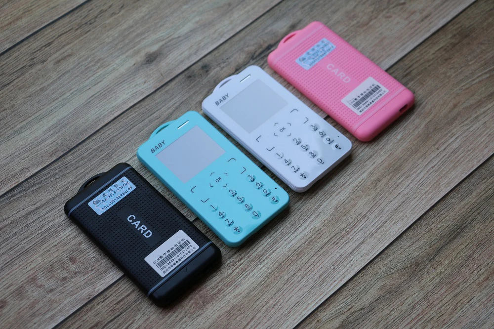 Unlocked Super Mini Card Mobile Phone 1.77 Inch 2G GSM Single SIM MP3 Telephone Bluetooth Dialer FM Blacklist Student CellPhones