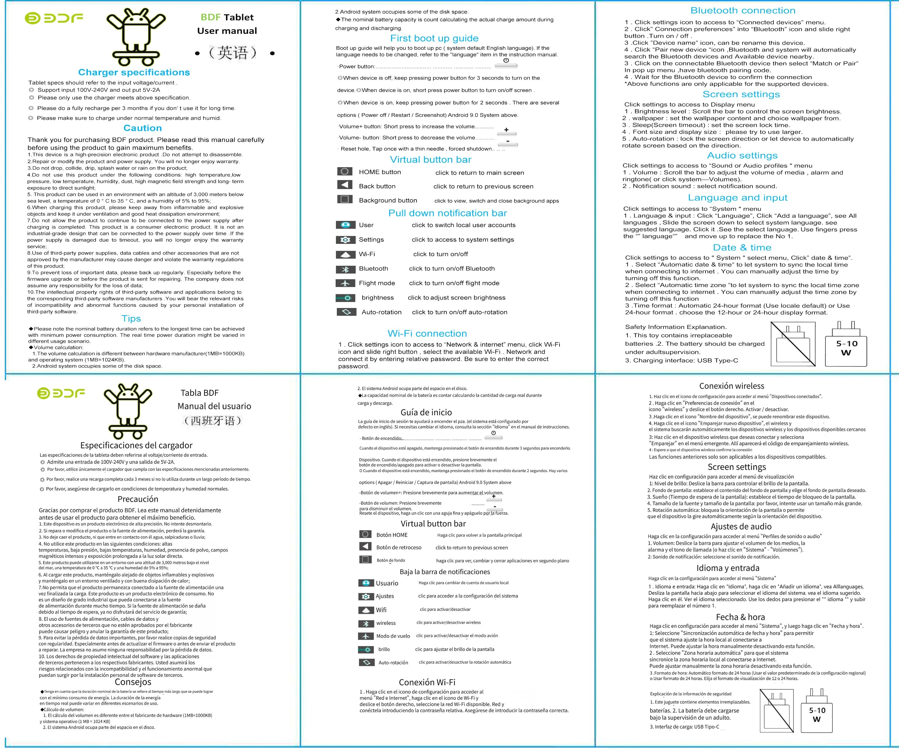 BDF 7 Inch Kid Tablet Android 13, 4GB RAM 64GB ROM,1TB Expand,5G WiFi,4000MAH Battery,Dual Camera, Children's Gift Kids Software