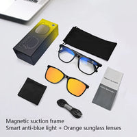 Hot GS05 Smart Glasses For Men 2 in 1 UV Protection Portable Polarized Anti-blue light Black Frame White Lenses Music Sunglasses