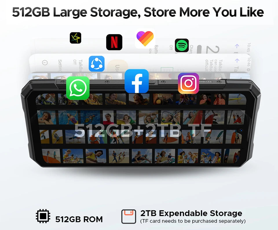 DOOGEE S200 Plus 5G Rugged Phone 1.32" Rear Display AI Image 6.72'' Screen 16GB 512GB 11000 mAh Battery Android 15 Smartphone