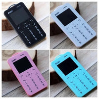 Unlocked Super Mini Card Mobile Phone 1.77 Inch 2G GSM Single SIM MP3 Telephone Bluetooth Dialer FM Blacklist Student CellPhones