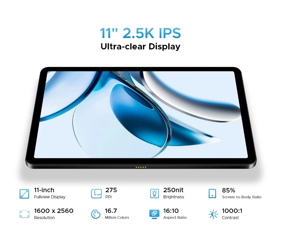 DOOGEE T40 Android Tablet 14 11 ''IPS 2.5K 8GB RAM 512GB ROM Helio G99 8580mAh 18W Charge Face Unlock 7.6mm ultra-thin Tablet