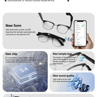GT-33 smart glasses anti-blue light glassesTranslation Sunglasses Voice Remote Control Music Eyewear Waterproof Eyeglasses