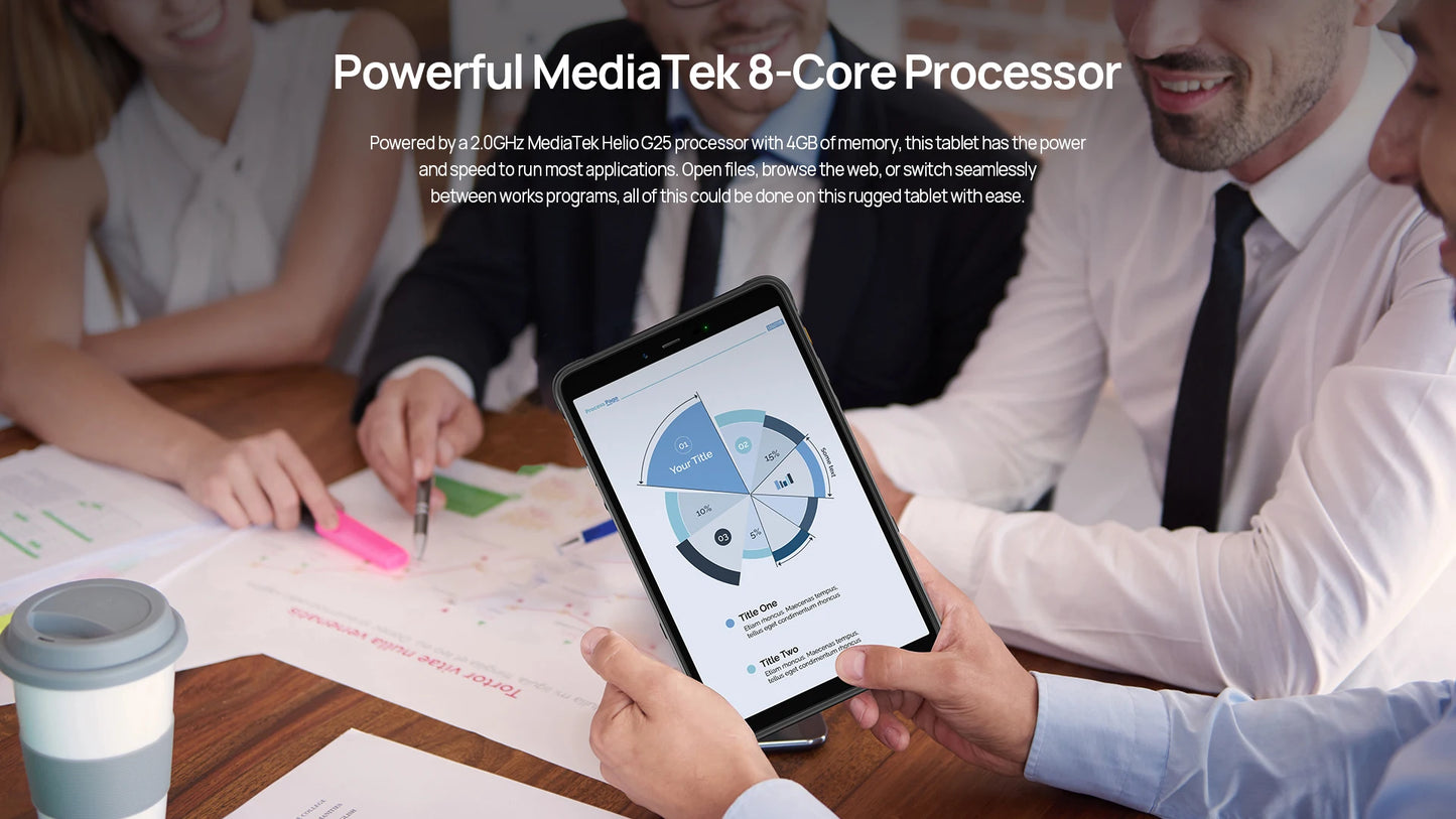 Ulefone Armor Pad Rugged Tablet 4GB RAM 64GB ROM 7650mAh 8.0'' HD+ Display 4G Android 12 Tablet Phone IP68/IP69K 13MP Camera