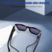 Hot GS05 Smart Glasses For Men 2 in 1 UV Protection Portable Polarized Anti-blue light Black Frame White Lenses Music Sunglasses