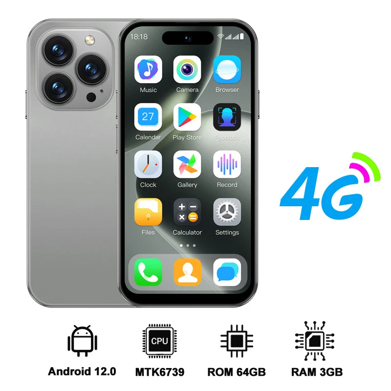 SERVO S16 Mini 4G Network Small Smartphone 2 SIM Standby Android 12.0 System Play Store WiFi GPS 4.0" Screen Palm Cellular Phone