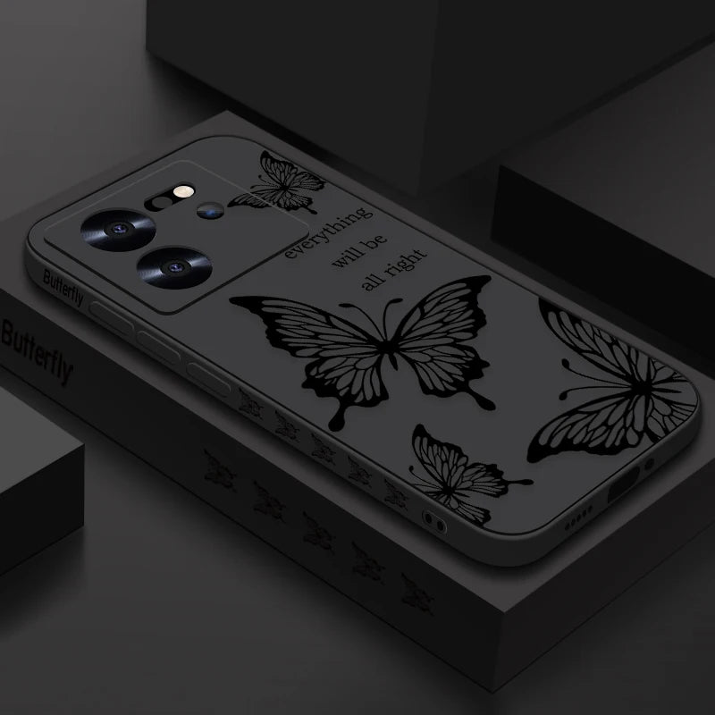 Butterfly Lanyard Case For Xiaomi Redmi Note 13 12 11 10 14 Pro+ 4G 5G 11s 13T 12T 11T Poco F6 X6 X5 Pro Mi 11 Lite 5G NE Cover