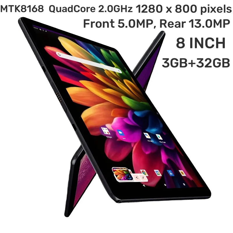 8 INCH Android 12 RAM 3GB+32GB ROM QP80 MTK8168 Tablet Quad Core IPS Screen Quad Core Rear 13.0MP WIFI Dual Camera