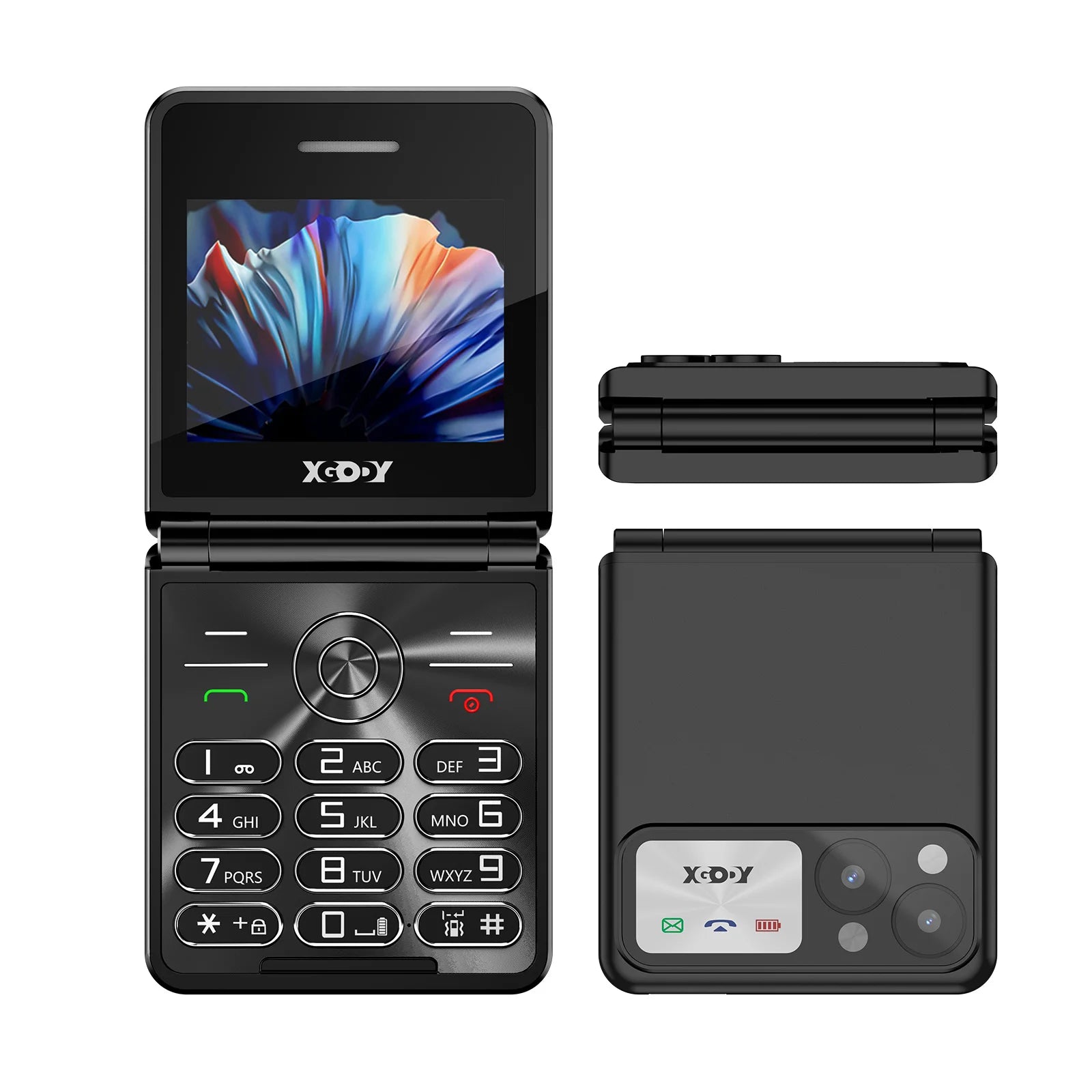 XGODY S200 Mini Smartphones Pocket 2G Dual SIM 2.4 inch Bluetooth Small Mobile Phone 1300mAh Battery Large Button Flip Foldable