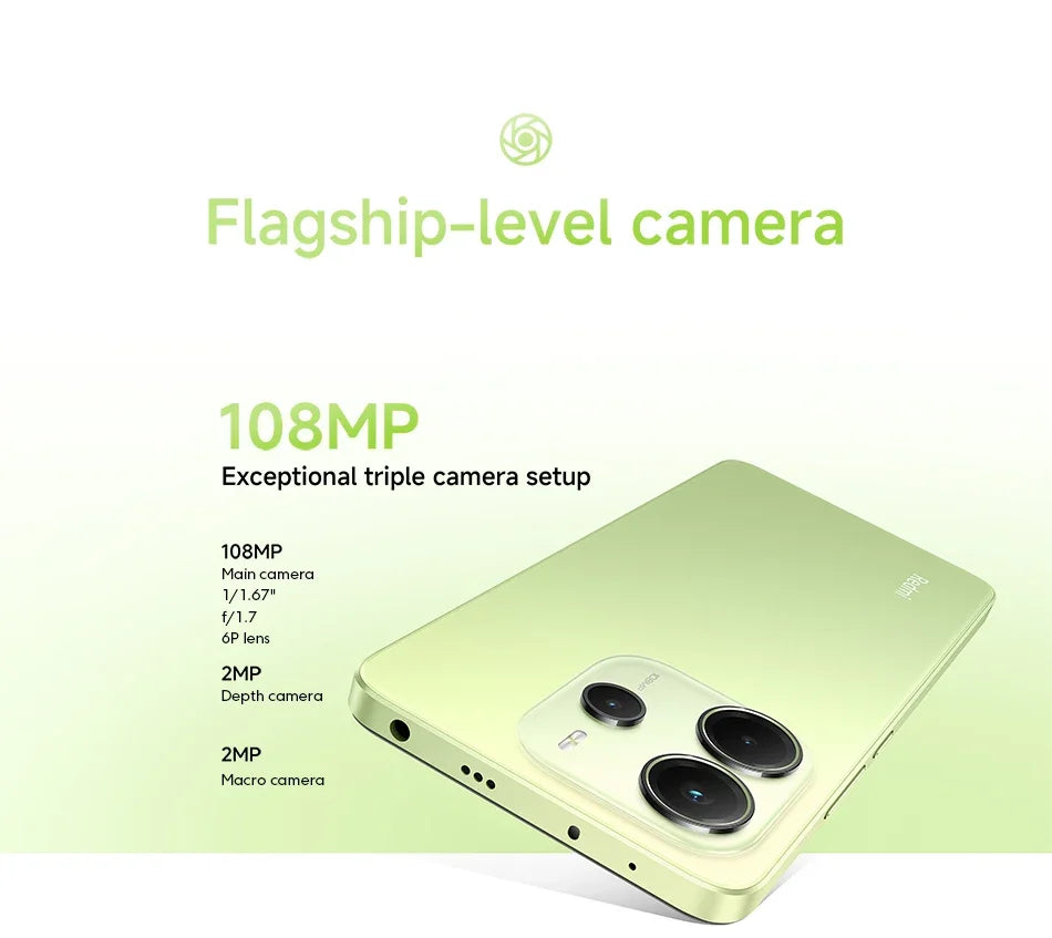 Global Version Xiaomi Redmi Note 14 MediaTek Helio G99-Ultra 108MP AI Camera 6.67" AMOLED 120Hz Display 5500mAh