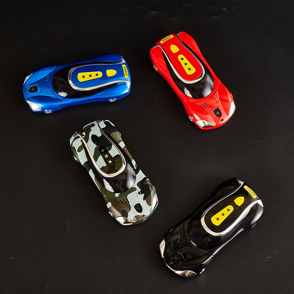 Car Shape Push Button Mobile Phone 1.8 Inch Mini Student Dual Sim 0.3MP CellPhone MP3 Wireless FM Luxury Type-C Telephone