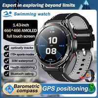 Swim Smartwatch Outdoor GPS Watch Sports Fitness Tracker Health Military Waterproof Watch BT5.3 Call Smart Watch for Android iOS