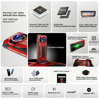 DOOGEE S200 Plus 5G Rugged Phone 1.32" Rear Display AI Image 6.72'' Screen 16GB 512GB 11000 mAh Battery Android 15 Smartphone