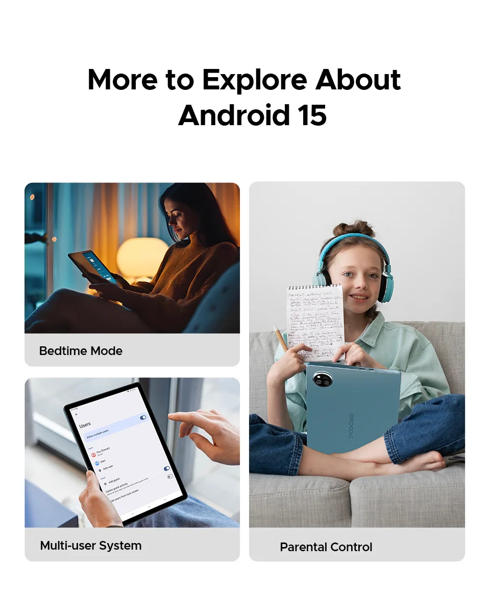 【Brand+】Doogee Tab A9 Pro+ Tablet Pc 11-Inch Android 15 30Gb Ram(6+24) 128Gb Rom 8580Mah Battery Widevine L1 Support