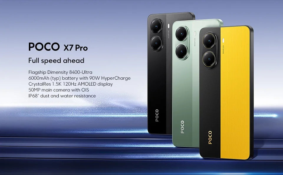 POCO X7 Pro Global Version Smartphone Dimensity 8400-Ultra 6.67"1.5K Display 6000mAh battery 90W Charge 5G NFC