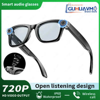 2025 Smart Glasses Men 8MP Camera WiFi Bluetooth Touch Control IP65 Waterproof AI Translation Noise Cancelling AI Glasses Women