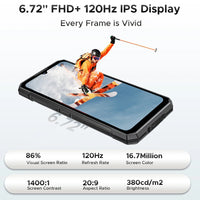 DOOGEE S200 Plus 5G Rugged Phone 1.32" Rear Display AI Image 6.72'' Screen 16GB 512GB 11000 mAh Battery Android 15 Smartphone