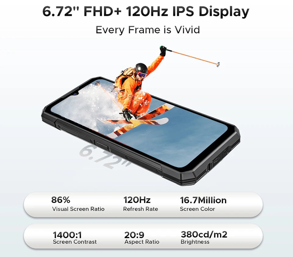 DOOGEE S200 Plus 5G Rugged Phone 1.32" Rear Display AI Image 6.72'' Screen 16GB 512GB 11000 mAh Battery Android 15 Smartphone