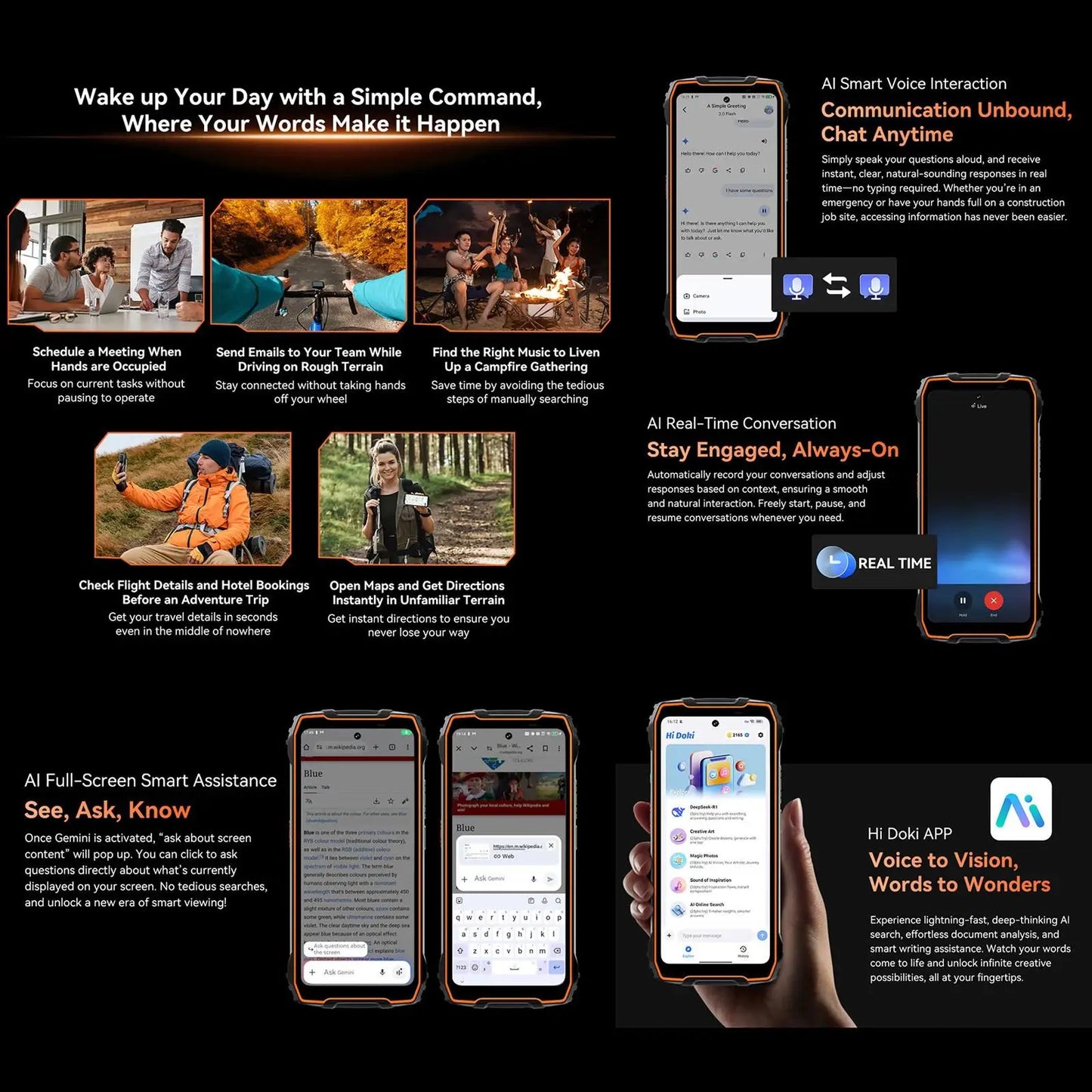 Blackview Oscal Pilot 3 5G AI Rugged Phone 12GB+256GB 6.78" 2.4K Display 7500Amh Battery Android 15 MTK 6300 5G NFC Smartphone