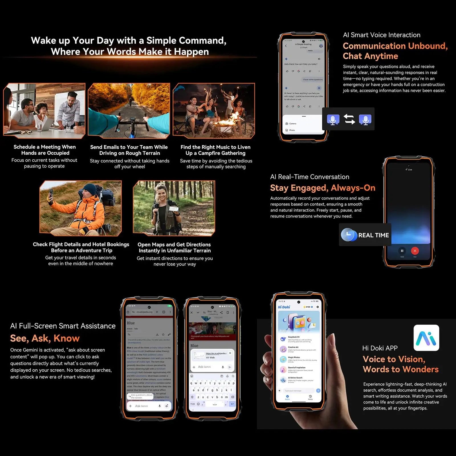 Blackview Oscal Pilot 3 5G AI Rugged Phone 12GB+256GB 6.78" 2.4K Display 7500Amh Battery Android 15 MTK 6300 5G NFC Smartphone