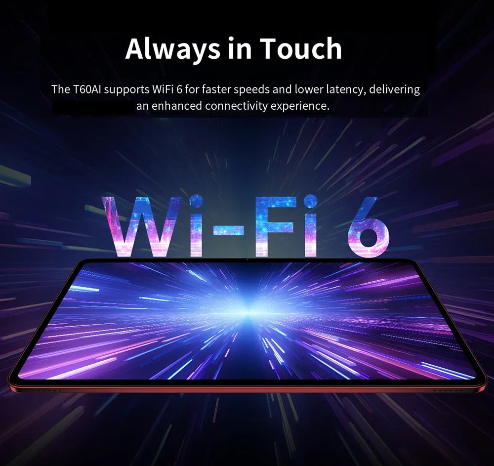 Teclast T60 AI Tablet Allwinner A733 Octa-Core 12inch 2K HD TDDI Screen 6GB RAM 128GB ROM Android 15 WiFi6 8000mAh 13MP+5MP