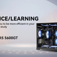 YEAH MAGIC Gaming Desktop AMD Ryzen 5 5600GT 3.9GHz 16GB(8G*2) DDR4 3200 1T NVME SSD ARGB 7 Fans Win 11 Home Gamer Desktop Compu