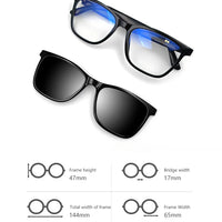 Hot GS05 Smart Glasses For Men 2 in 1 UV Protection Portable Polarized Anti-blue light Black Frame White Lenses Music Sunglasses