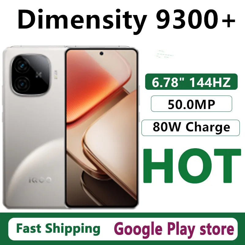 Original Vivo Iqoo Z9 Turbo Plus Mobile Phone Dimensity 9300+ Android 14.0 OTA 6.78" AMOLED 144HZ 80W Charge 50.0MP 6400mAh